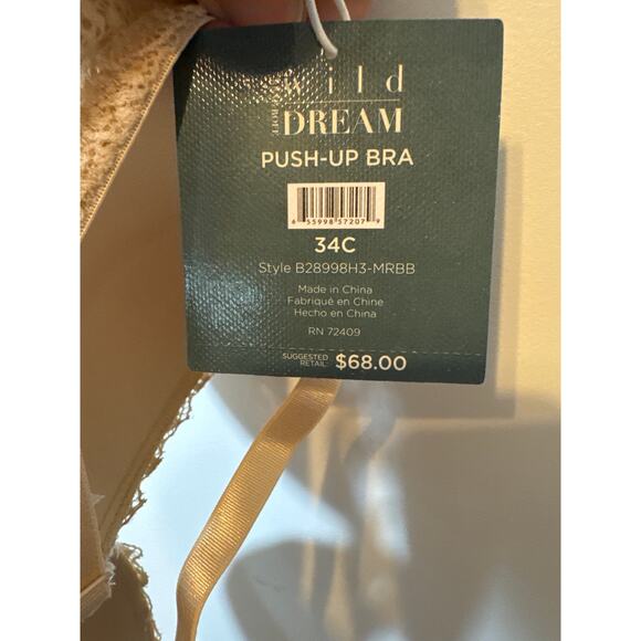 Rene Rofe Wild Dream Women's 34C Extreme Push Up Bra Lace Bra - Picture 8 of 11